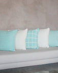 CAPA DE ALMOFADA TRICOT PLUS RISCA DE GIZ VERDE 50X50 CM