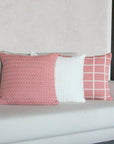 CAPA DE ALMOFADA TRICOT PLUS GRID ROSA 50X50 CM