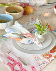 JOGO AMERICANO ESTAMPADO DE ALGODÃO CONCHAS E CORAL 44X39 CM