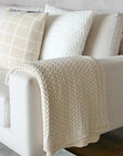 MANTA TRICOT PLUS CESTARIA OFF WHITE 130X180 CM