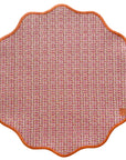 JOGO AMERICANO IMPERMEÁVEL RÁFIA REDONDO LARANJA 43 CM
