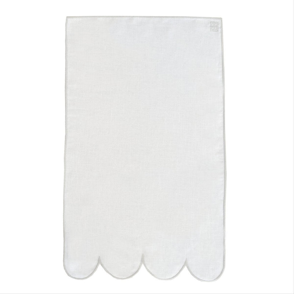 TOALHA DE LAVABO LINHO PURO MOLDURA CINZA 30 X 50 CM