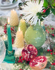 VELAS PARA CASTIÇAL CÔNICA VERDE ESCURO 18 CM - 02 UNIDADES