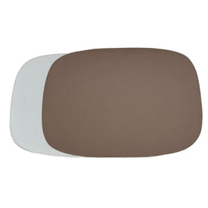 JOGO AMERICANO DUPLA FACE IMPERMEÁVEL RETANGULAR BRANCO E MARROM 48 CM