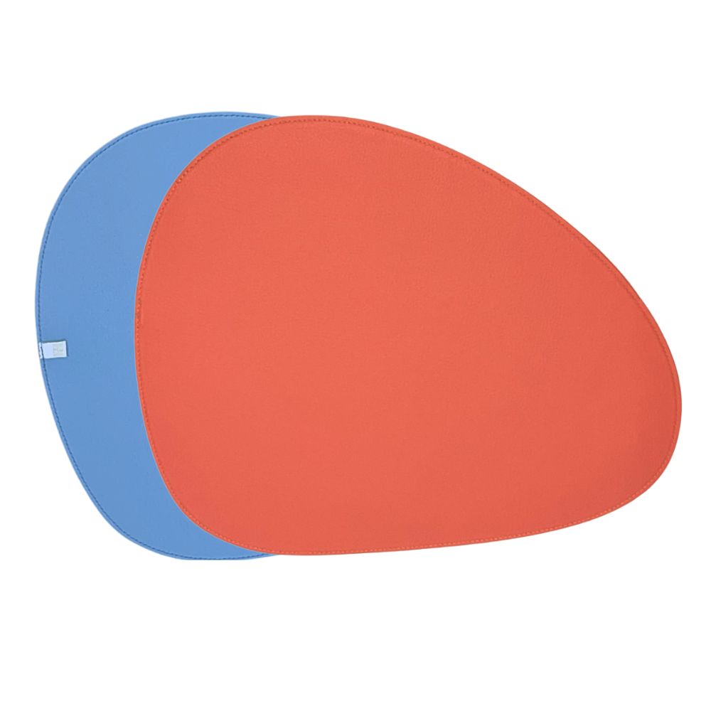 JOGO AMERICANO DUPLA FACE IMPERMEÁVEL ORGÂNICO LARANJA E AZUL 42 CM