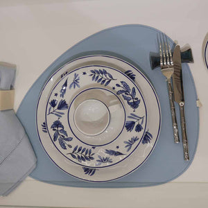 JOGO AMERICANO DUPLA FACE IMPERMEÁVEL ORGÂNICO LARANJA E AZUL 42 CM