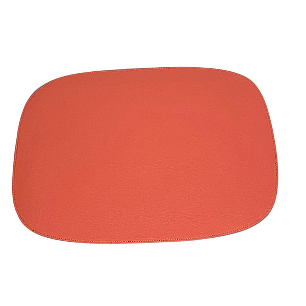 JOGO AMERICANO DUPLA FACE IMPERMEÁVEL RETANGULAR LARANJA E AZUL 48 CM