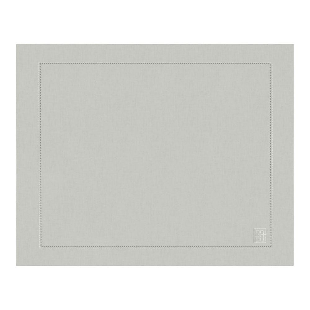 JOGO AMERICANO DE LINHO VISCO BARRA LARGA PREMIUM CINZA 50x39 CM