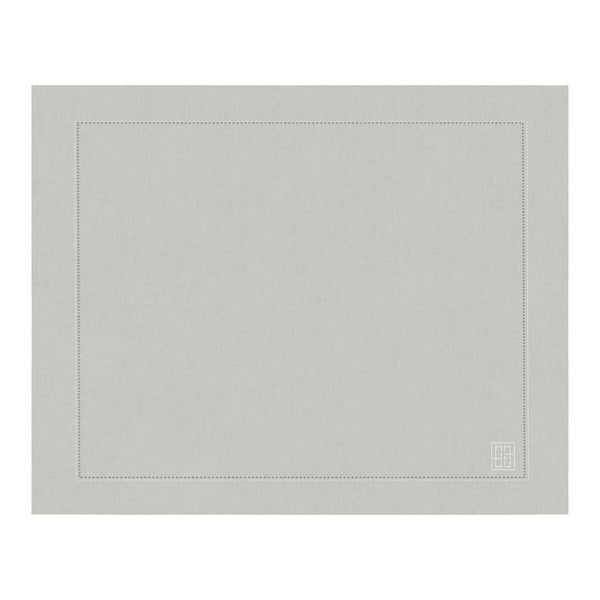 JOGO AMERICANO DE LINHO VISCO BARRA LARGA PREMIUM CINZA 50x39 CM