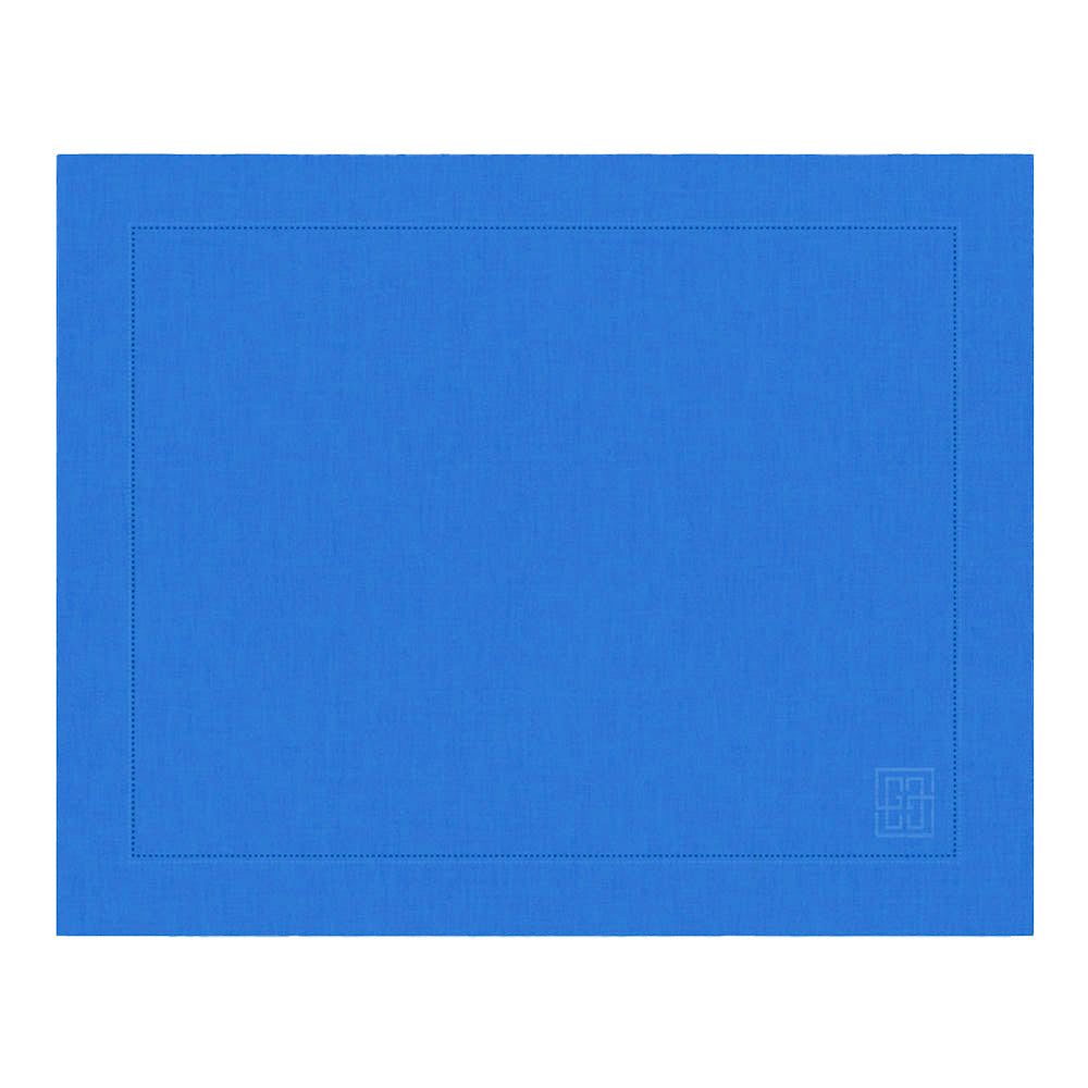 JOGO AMERICANO DE LINHO VISCO BARRA LARGA PREMIUM AZUL COBALTO