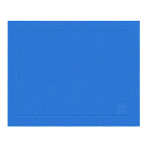 JOGO AMERICANO DE LINHO VISCO BARRA LARGA PREMIUM AZUL COBALTO