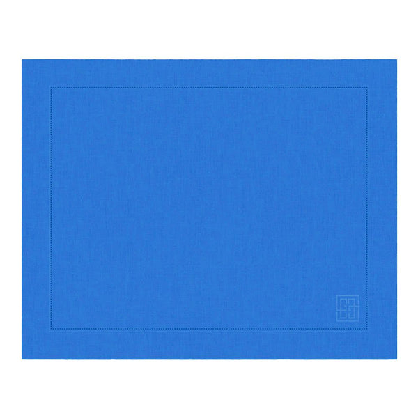 JOGO AMERICANO DE LINHO VISCO BARRA LARGA PREMIUM AZUL COBALTO