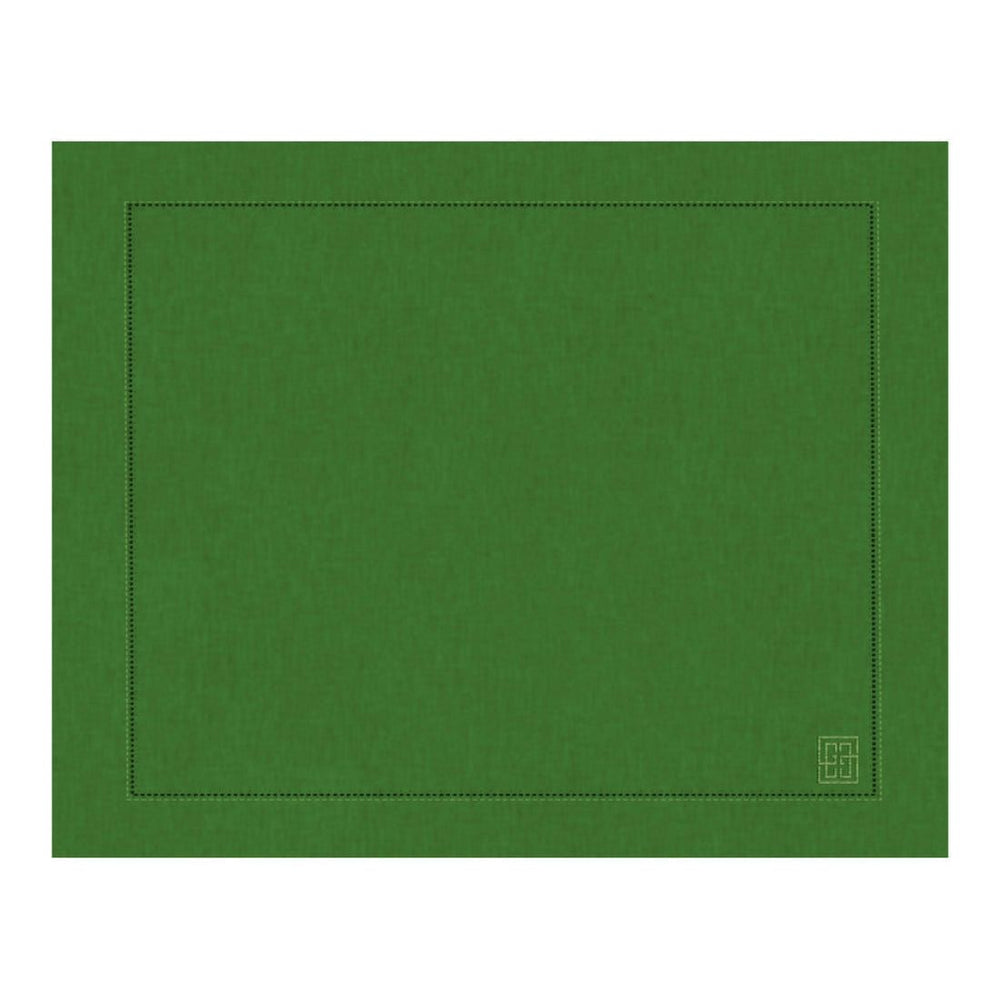 JOGO AMERICANO DE LINHO PURO BARRA LARGA PREMIUM VERDE OLIVA