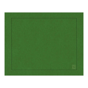 JOGO AMERICANO DE LINHO PURO BARRA LARGA PREMIUM VERDE OLIVA