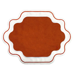 JOGO AMERICANO EASY CLEAN ELLA TERRACOTA E BRANCO