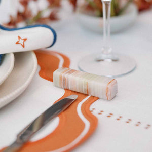 JOGO AMERICANO EASY CLEAN ELLA TERRACOTA E BRANCO