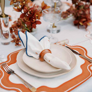 JOGO AMERICANO EASY CLEAN ELLA BRANCO E TERRACOTA