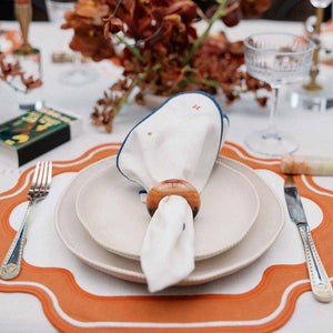 JOGO AMERICANO EASY CLEAN ELLA BRANCO E TERRACOTA