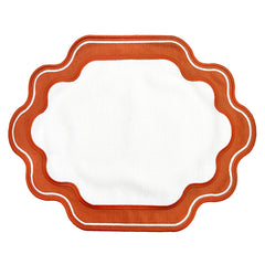 JOGO AMERICANO EASY CLEAN ELLA BRANCO E TERRACOTA