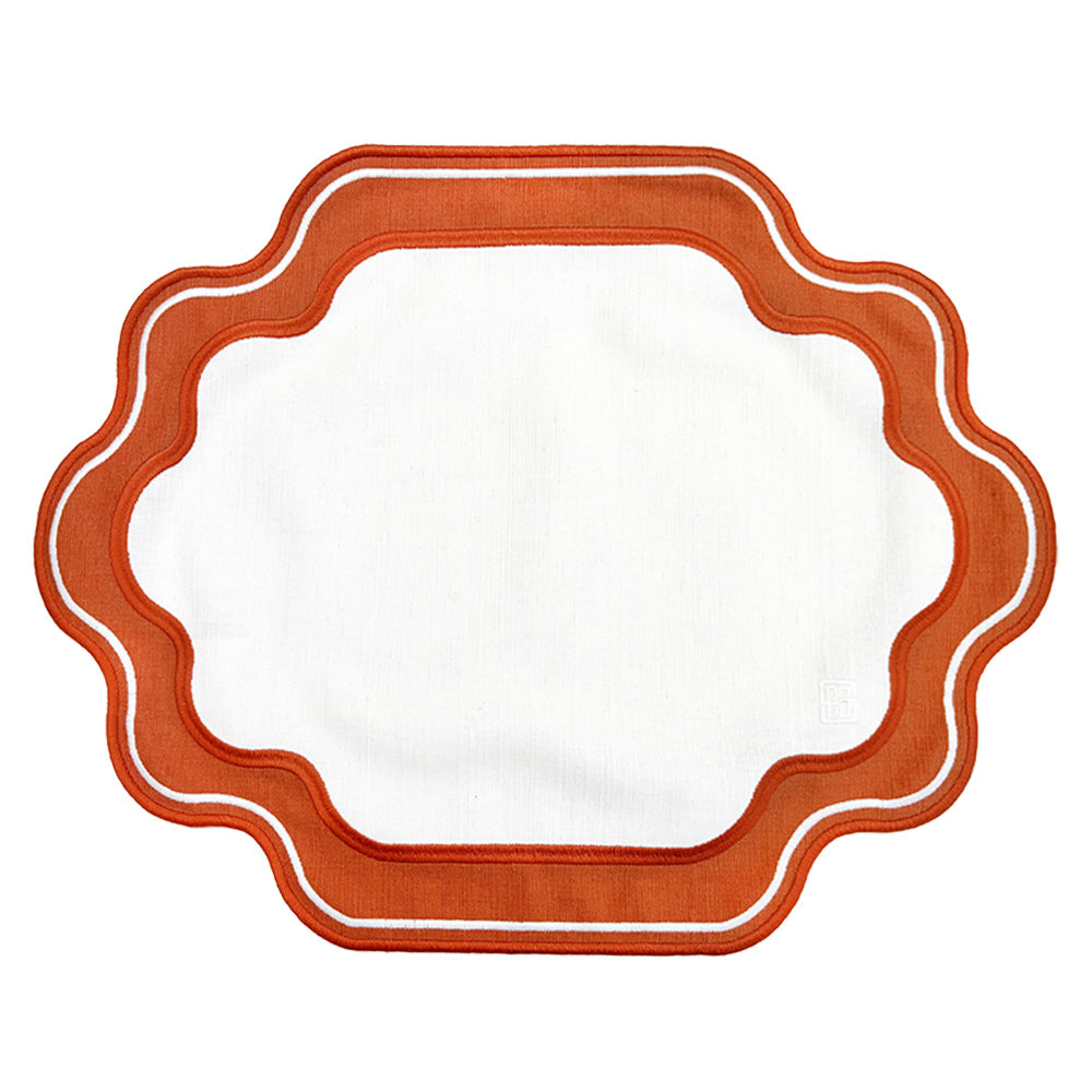 JOGO AMERICANO EASY CLEAN ELLA BRANCO E TERRACOTA