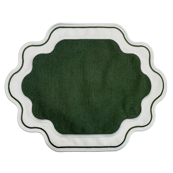 JOGO AMERICANO EASY CLEAN ELLA VERDE E BRANCO