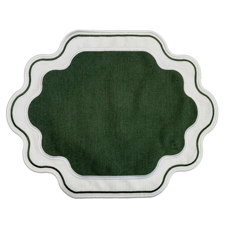 JOGO AMERICANO EASY CLEAN ELLA VERDE E BRANCO
