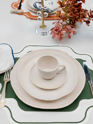 JOGO AMERICANO EASY CLEAN ELLA VERDE E BRANCO