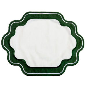 JOGO AMERICANO EASY CLEAN ELLA BRANCO E VERDE