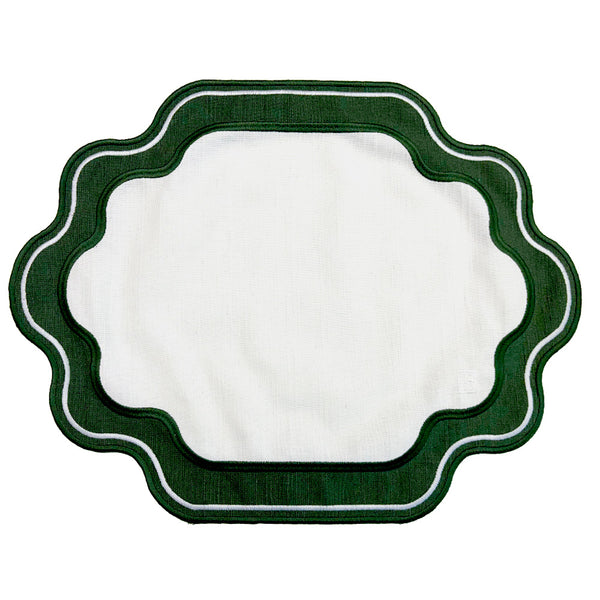 JOGO AMERICANO EASY CLEAN ELLA BRANCO E VERDE