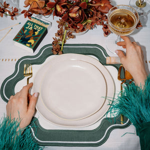 JOGO AMERICANO EASY CLEAN ELLA BRANCO E VERDE