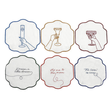 SET GUARDANAPO DE COQUETEL LINHO ALL THAT JAZZ 6 PÇAS
