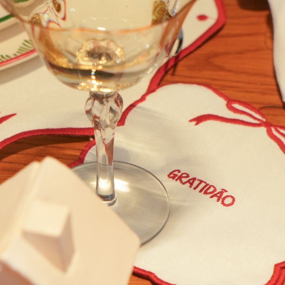 SET GUARDANAPOS DE COQUETEL LINHO WISHES 6 PÇAS