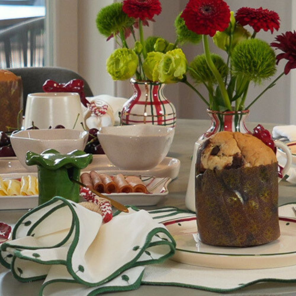 GUARDANAPO DE LINHO BOLINHAS VERDE