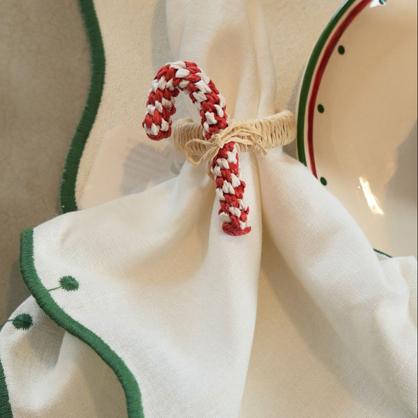 GUARDANAPO DE LINHO BOLINHAS VERDE