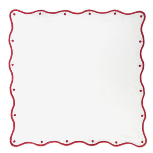 GUARDANAPO DE LINHO BOLINHAS VERMELHAS