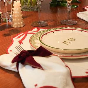 GUARDANAPO DE LINHO BOLINHAS VERMELHAS