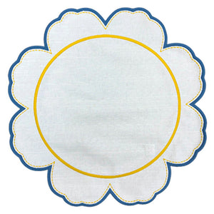 JOGO AMERICANO EASY CLEAN FLOWERSCAPE AZUL E AMARELO