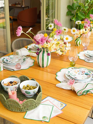 JOGO AMERICANO EASY CLEAN FLOWERSCAPE VERDE E ROSA