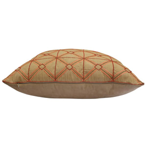 CAPA DE ALMOFADA SIMETRIA BORDADA A MÃO LARANJA