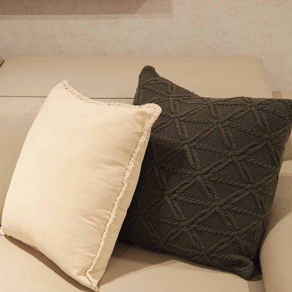 CAPA DE ALMOFADA DE MACRAMÊ VERDE 50X50CM