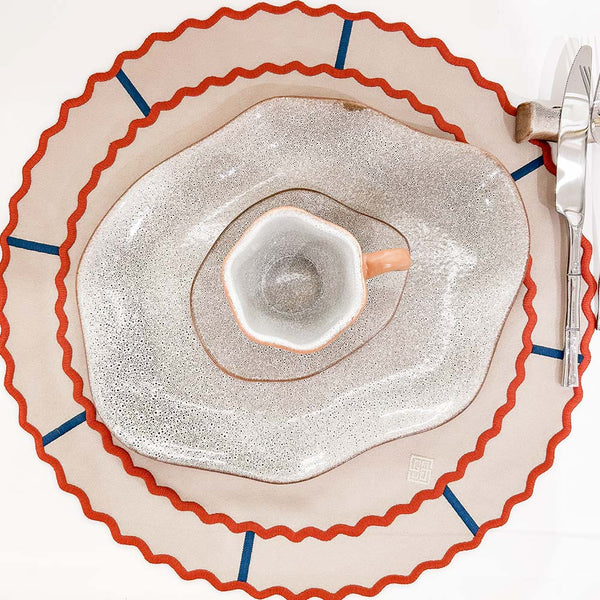 JOGO AMERICANO IMPERMEÁVEL BEGE TERROSO REDONDO