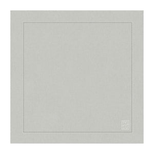 GUARDANAPO DE LINHO VISCO BARRA LARGA PREMIUM CINZA 55X55CM