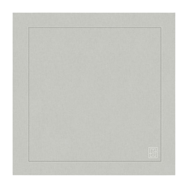 GUARDANAPO DE LINHO VISCO BARRA LARGA PREMIUM CINZA 55X55CM