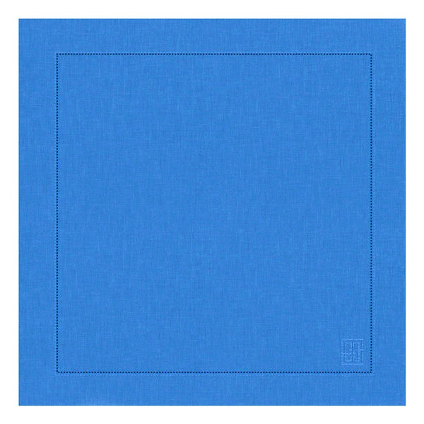 GUARDANAPO DE LINHO VISCO BARRA LARGA PREMIUM AZUL COBALTO 55X55 CM