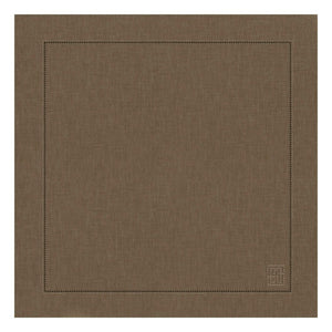 GUARDANAPO LINHO PURO BARRA LARGA PREMIUM MARROM 55X55 CM