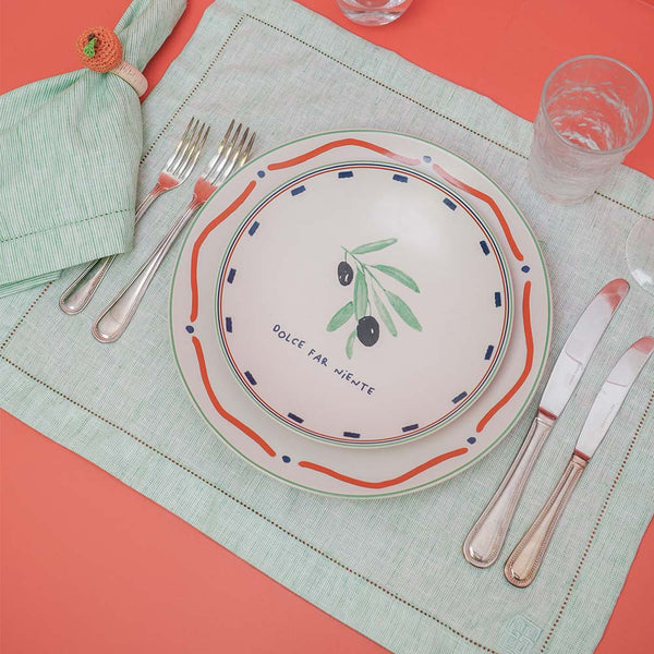 GUARDANAPO SUMMER COM PONTO AJOUR VERDE