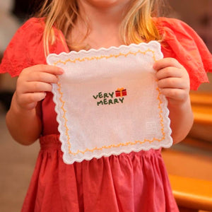 SET GUARDANAPO DE COQUETEL DE LINHO NATAL 6 UN