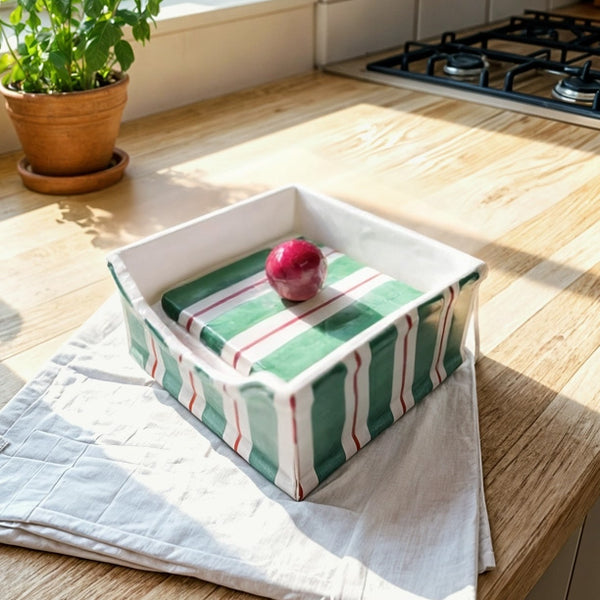 PORTA GUARDANAPO CERÂMICA AGATA VERDE