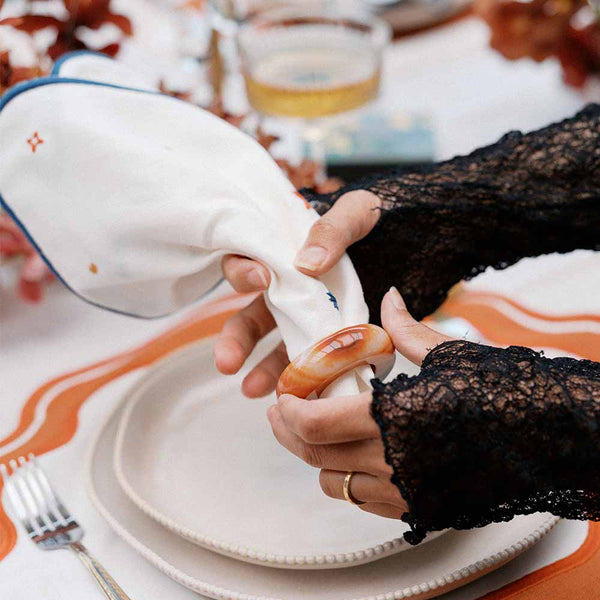 PORTA GUARDANAPO ÁGATA NATURAL ARCO CARAMELO