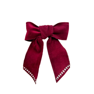 PORTA GUARDANAPO LAÇO DE VELUDO BORDADO